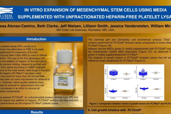 ISCT 2017 - In Vitro Expansion of Mesenchymal Stem Cell Using Media Supplemented with Unfractionated Heparin-Free Platelet Lysate